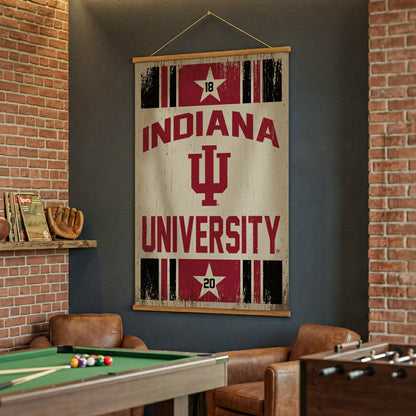 Team Sports America Signature - Indiana University, Canvas Wall Tapestry, Large, 54x36