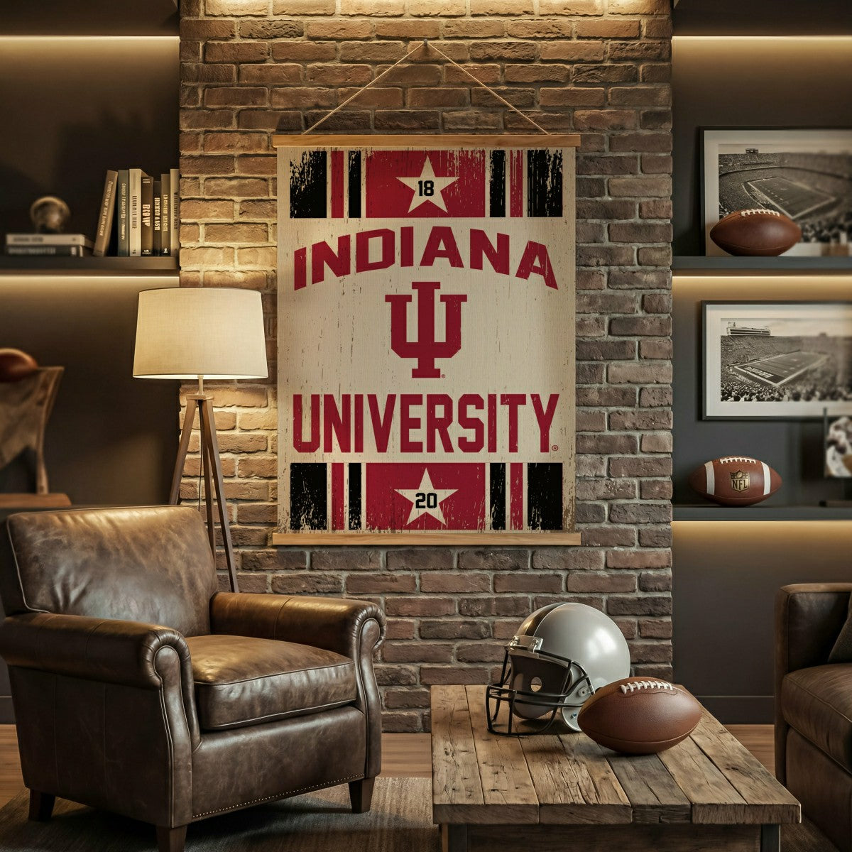 Team Sports America Signature - Indiana University, Canvas Wall Tapestry, Large, 54x36