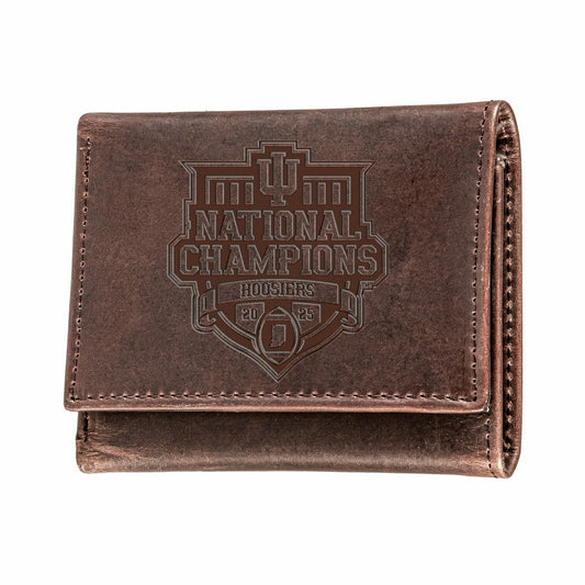 Team Sports America Exclusive - Indiana University, Div 1 Champs, Wallet, Tri-fold, Brown