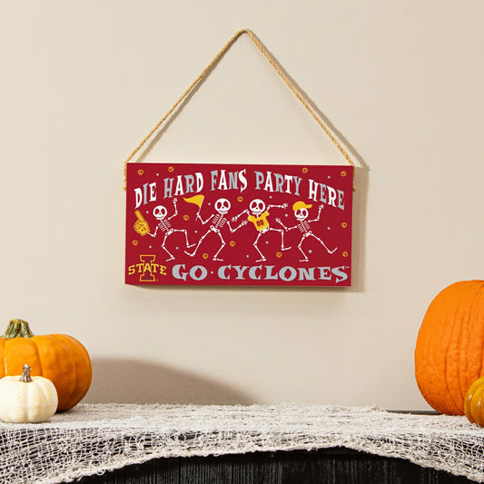 Team Sports America Exclusive - Iowa State University Halloween Wood Wall Sign, 6x11