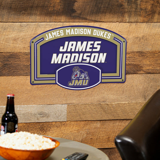 Team Sports America Best Seller - James Madison University USA Embossed Steel Wall Sign, 11" x 17"