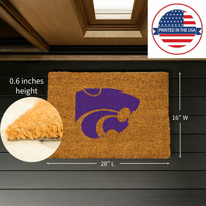 Team Sports America Essential - Coir Mat, 16"x28", Kansas State University