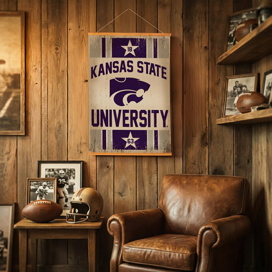 Team Sports America Everyday - Kansas State University, Canvas Wall Tapestry, Medium, 36x24