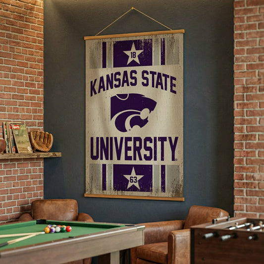 Team Sports America Value - Kansas State University, Canvas Wall Tapestry, Large, 54x36