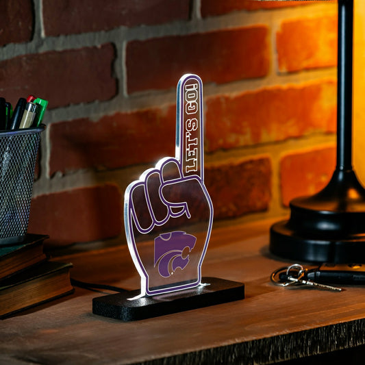Team Sports America Everyday - Kansas State University College Foam Finger Desklite LED Decor