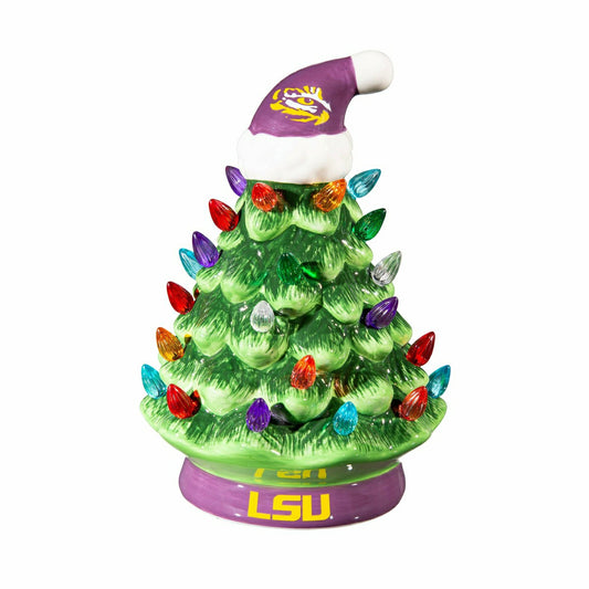 Team Sports America Value - 8" LED Ceramic Christmas Tree, Louisiana State University