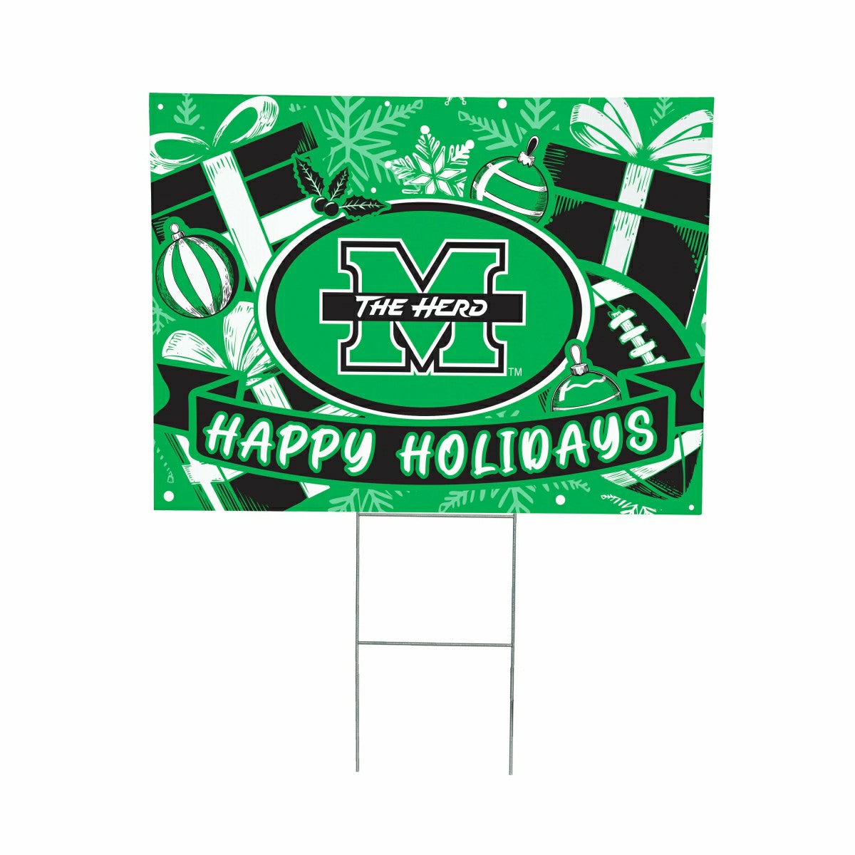 Team Sports America Classic - Marshall University Yard Sign, Holiday