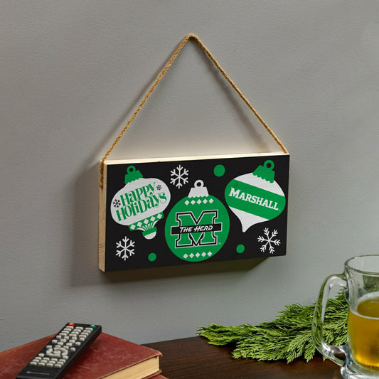 Team Sports America Everyday - Marshall University Holiday Wood Wall Sign, 6x11