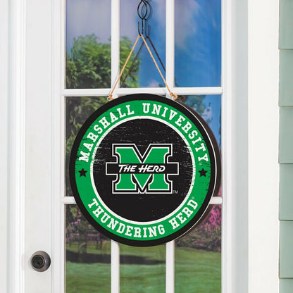 Team Sports America Value - Marshall University Round Door Décor with Hanging Rope, 18x18