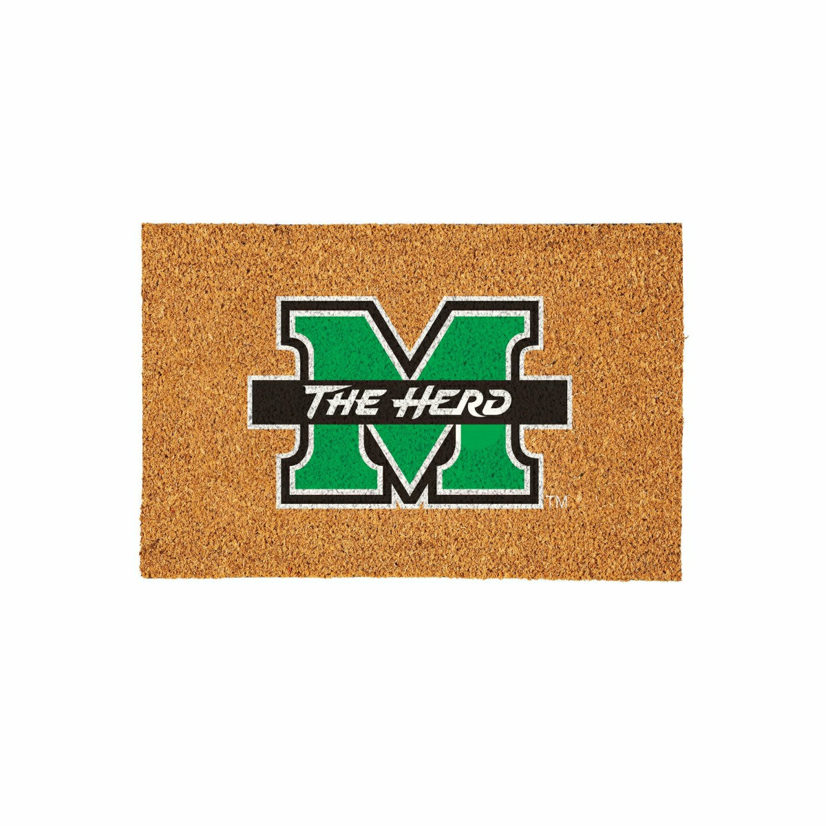 Team Sports America Classic - Marshall University Large Full Color Coir Mat, 36"x24"