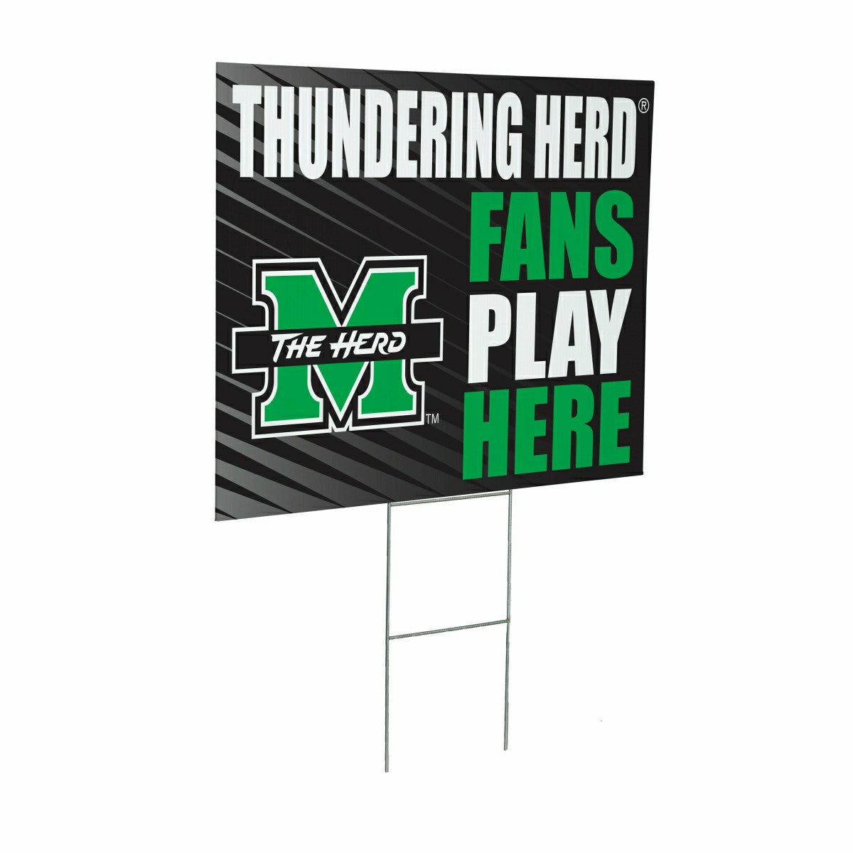 Team Sports America Essential - Marshall University Coroplast Yard Sign "Fans Play Here"