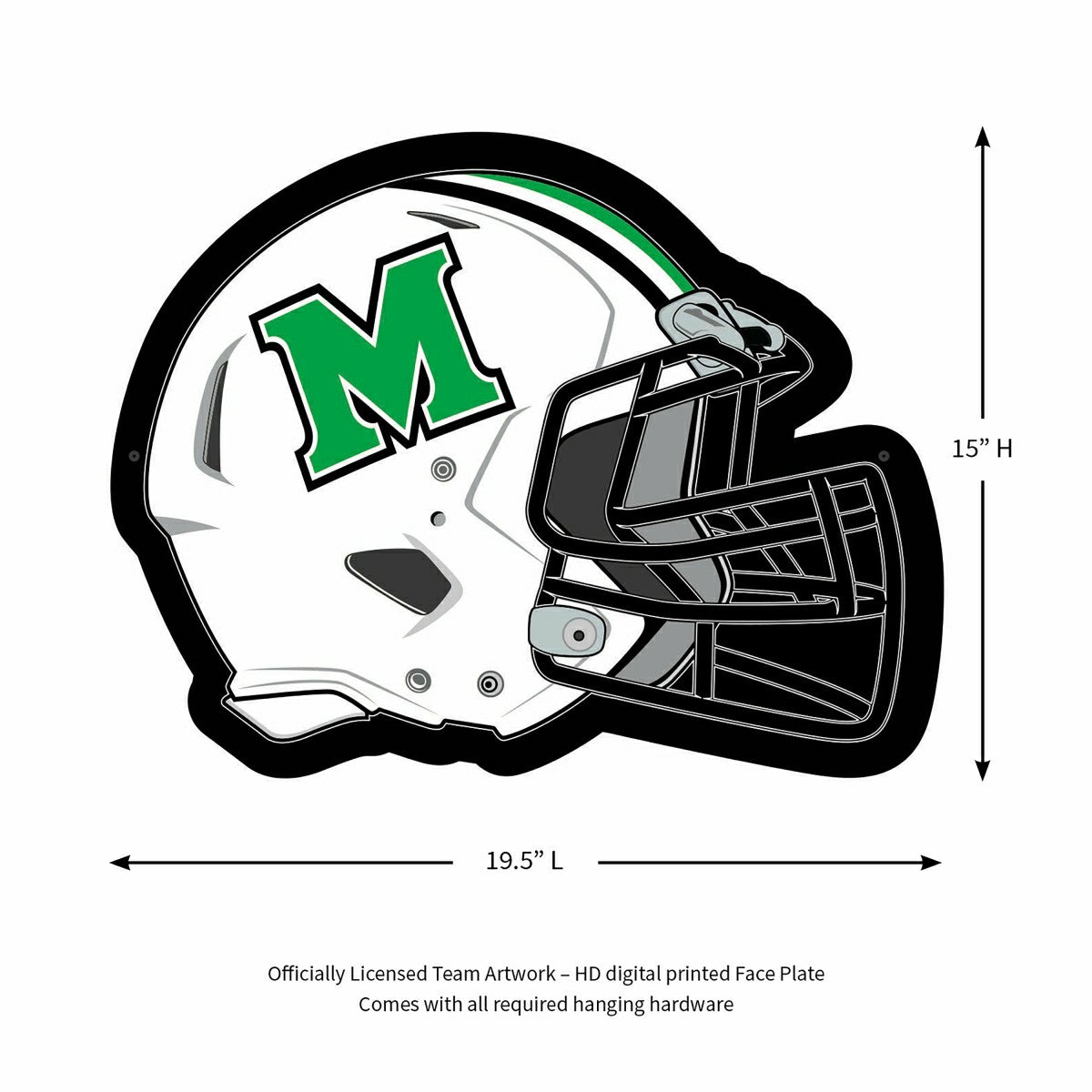 Team Sports America Best Seller - LED Wall Decor, Helmet, Marshall University