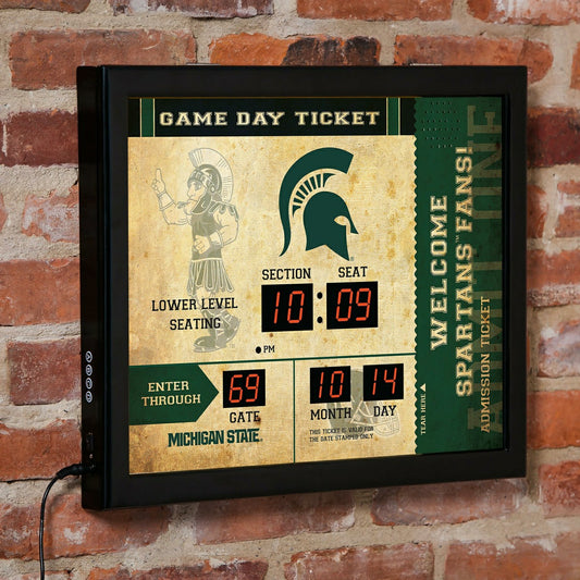 Team Sports America Essential - Scoreboard Wall Clock, Michigan State