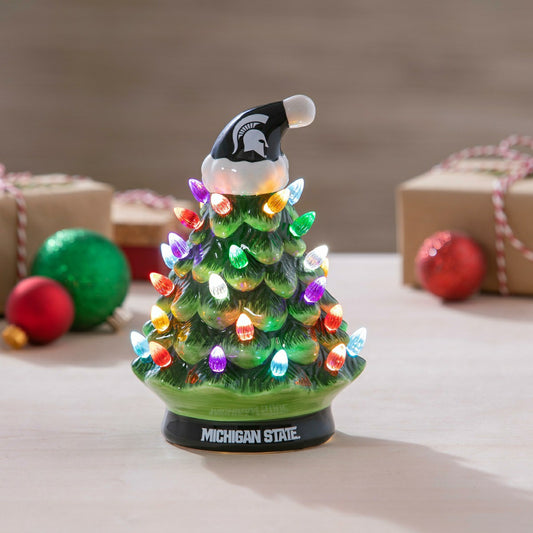 Team Sports America Trending - 8" LED Ceramic Christmas Tree, Michigan State University
