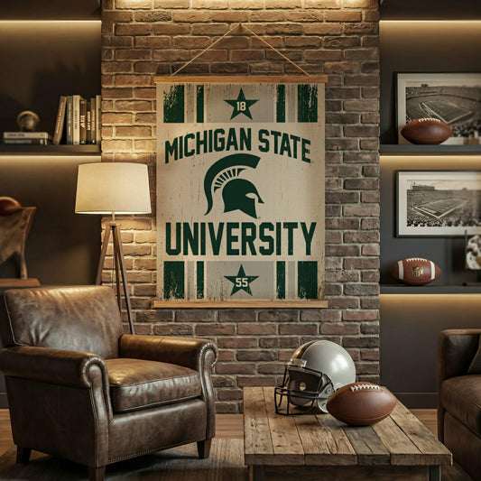Team Sports America Trending - Michigan State University, Canvas Wall Tapestry, Large, 54x36