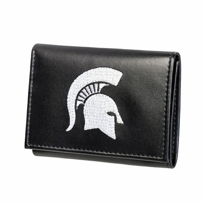 Team Sports America Signature - Michigan State University Black Tri-Fold Embroidered Wallet w/ RFID Blocking