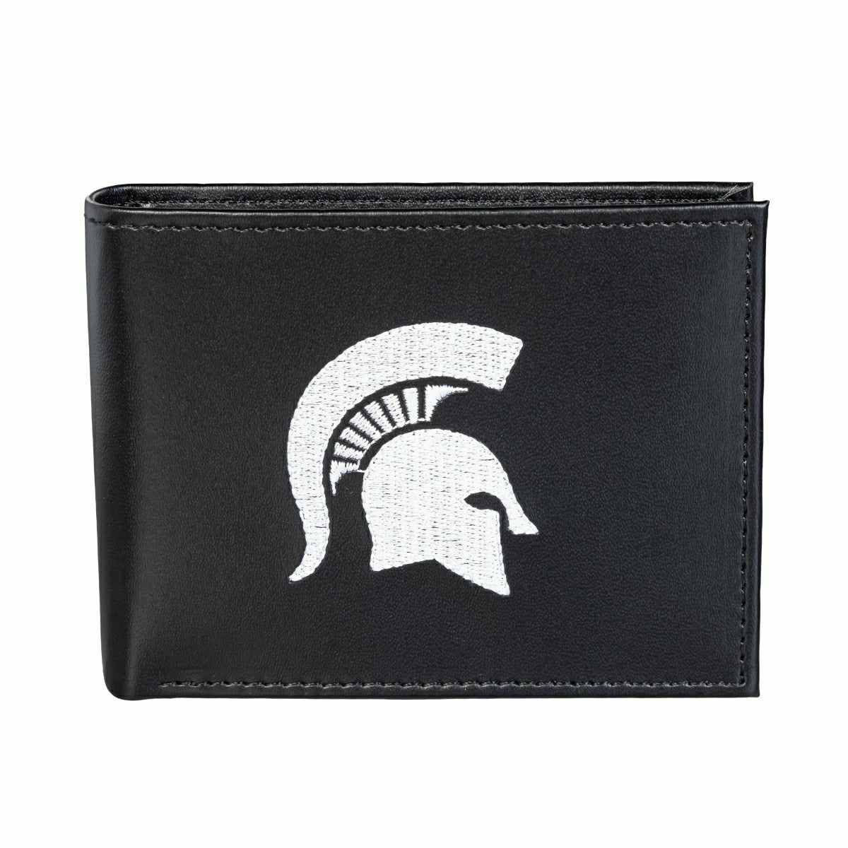 Team Sports America Classic - Michigan State University Black Bi-Fold Embroidered Wallet w/ RFID Blocking