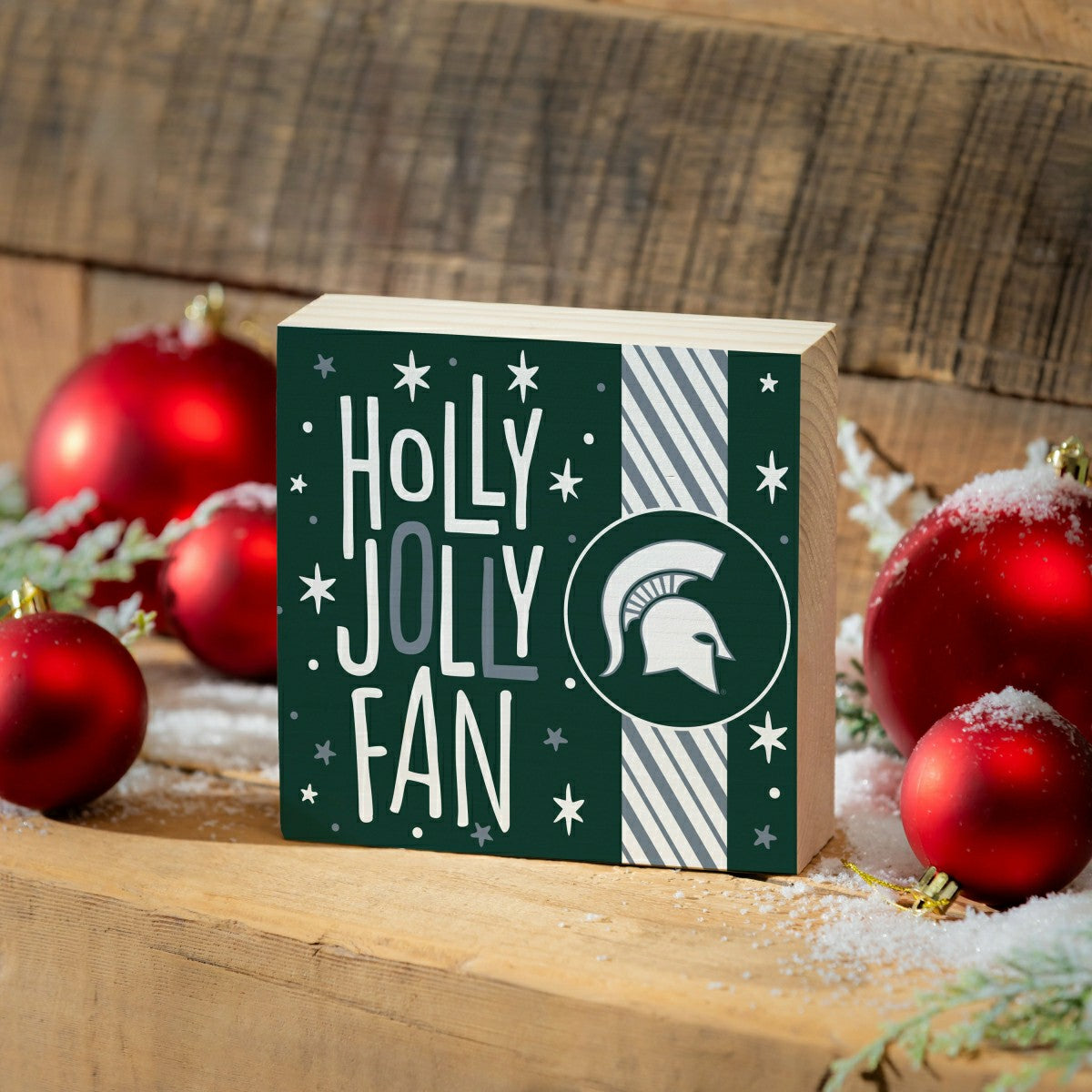 Team Sports America Essential - Michigan State University Block, Holiday, 6x6