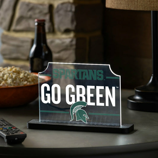 Team Sports America Trending - Michigan State University College Rectangle Desklite LED Decor