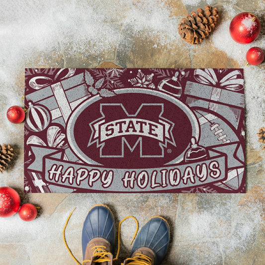 Team Sports America Trending - Mississippi State University Holiday PVC Mat, 28"x16"