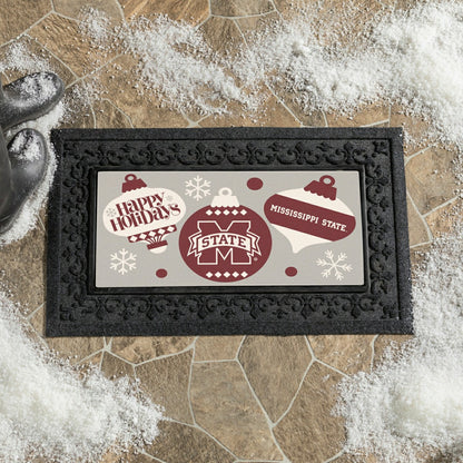 Team Sports America Classic - Mississippi State University Holiday Flocked Coir Sassafras Switch Mat