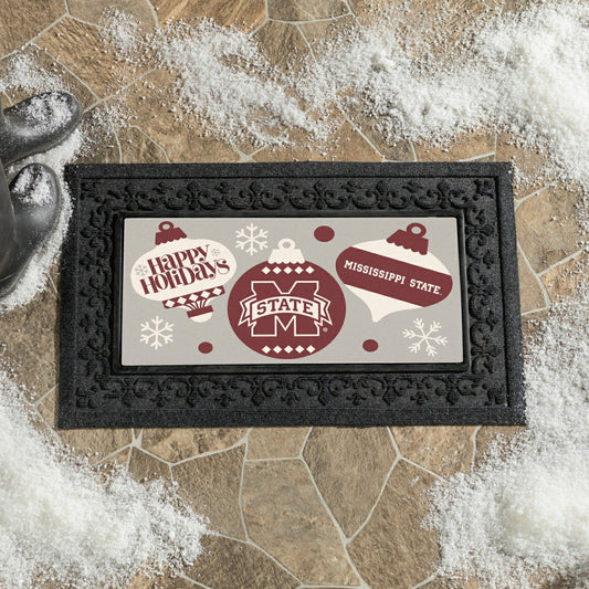 Team Sports America Classic - Mississippi State University Holiday Flocked Coir Sassafras Switch Mat
