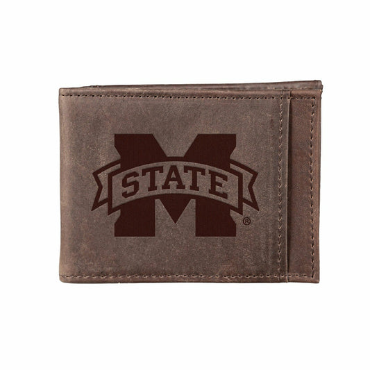 Team Sports America Essential - Front Pocket Wallet w/ RFID Blocking, Mississippi State University, Br