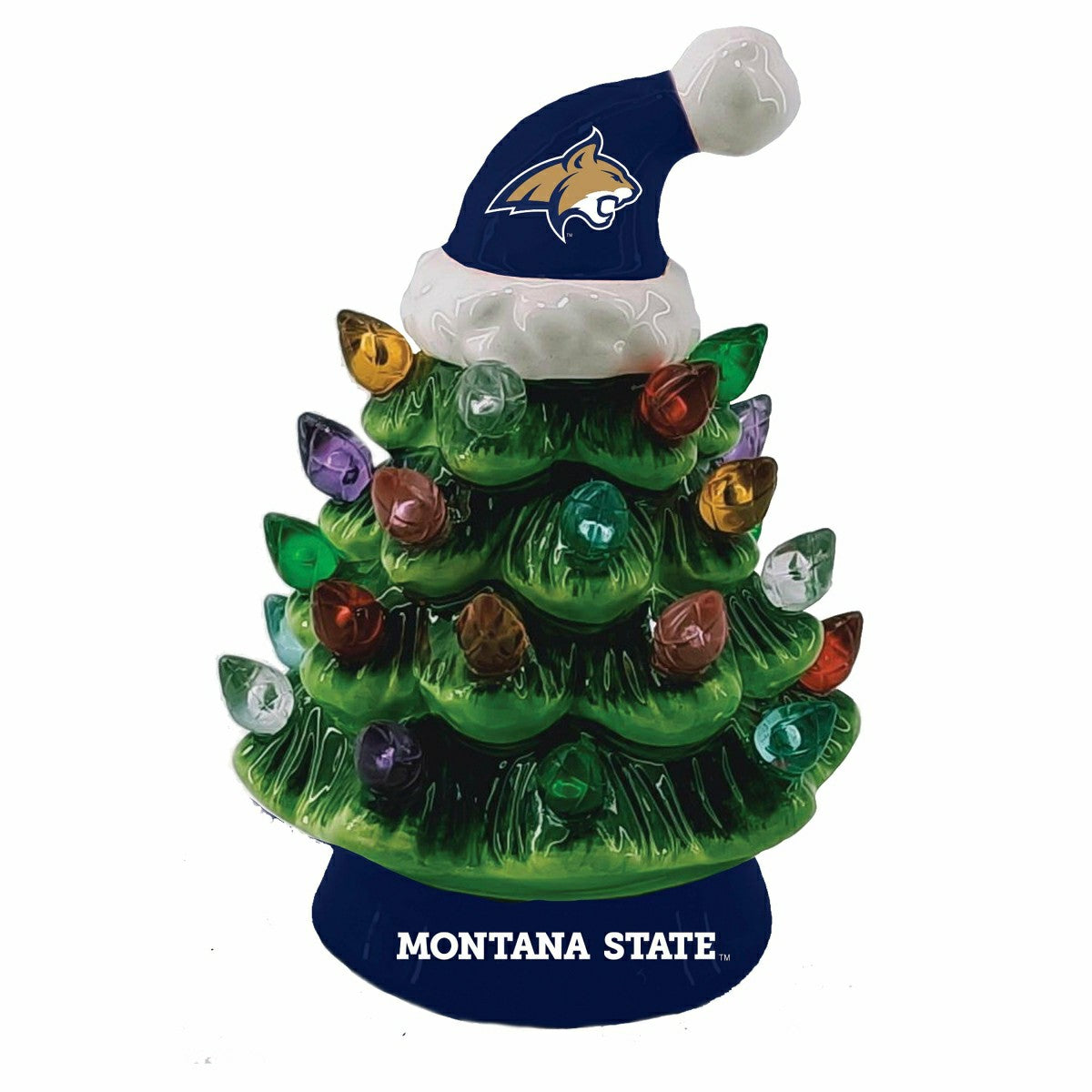 Team Sports America Recommended - 4" Mini LED Tabletop Christmas Tree, Set of 2, Montana State Universit