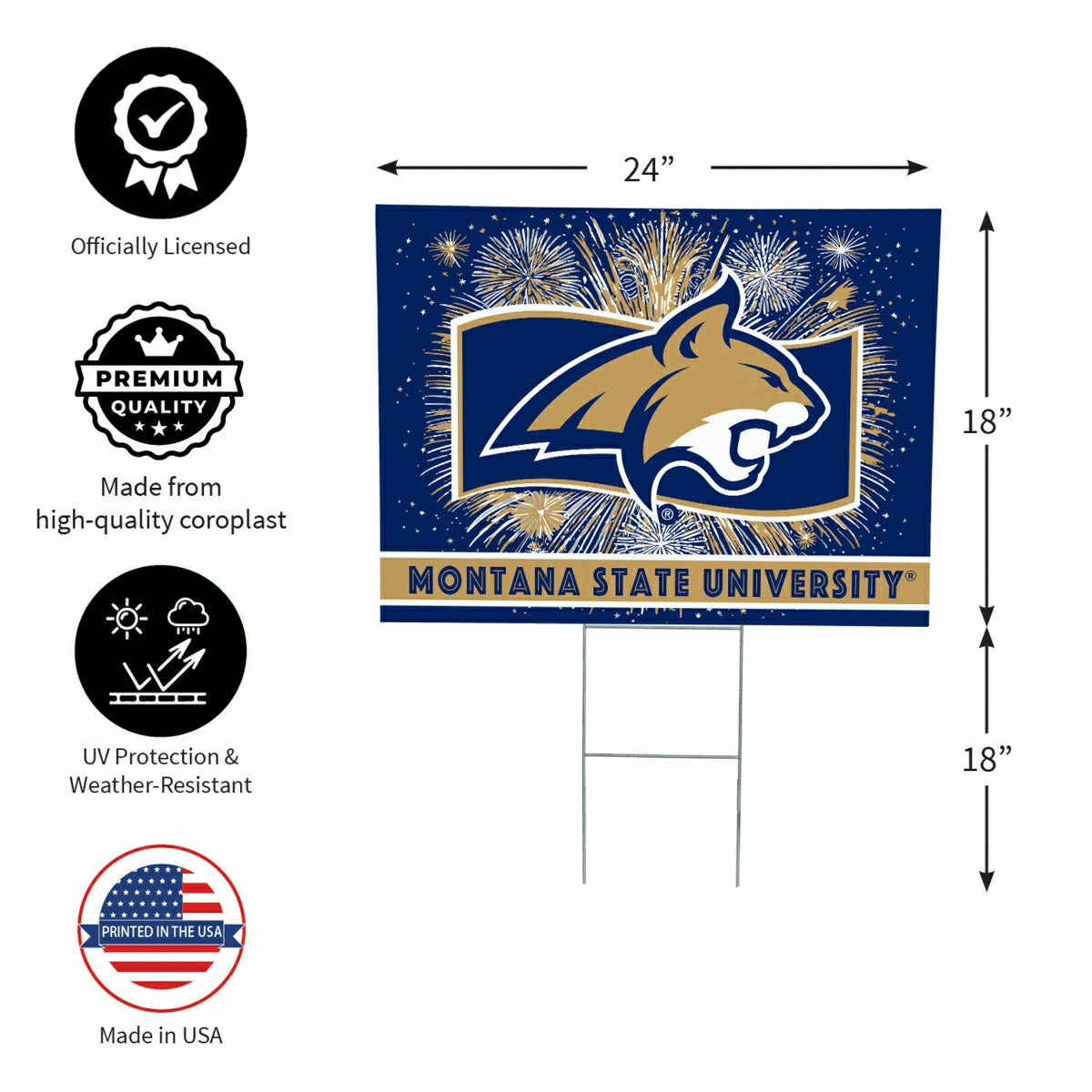 Team Sports America Classic - Montana State University Yard Sign, Patriotic