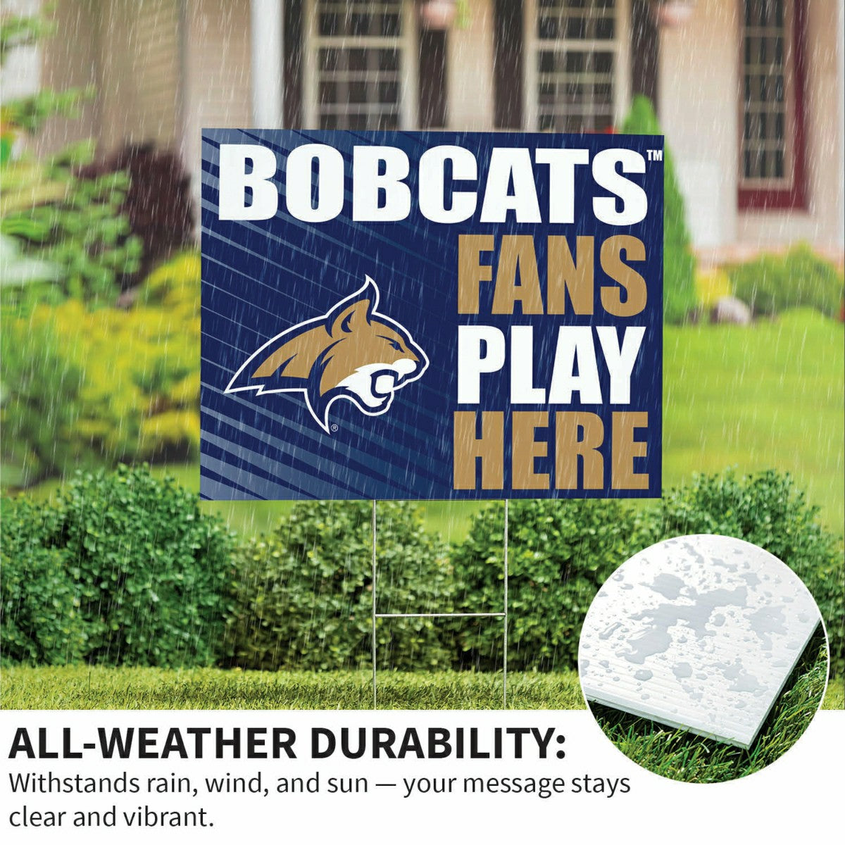 Team Sports America Trending - Montana State University Coroplast Yard Sign "Fans Play Here"