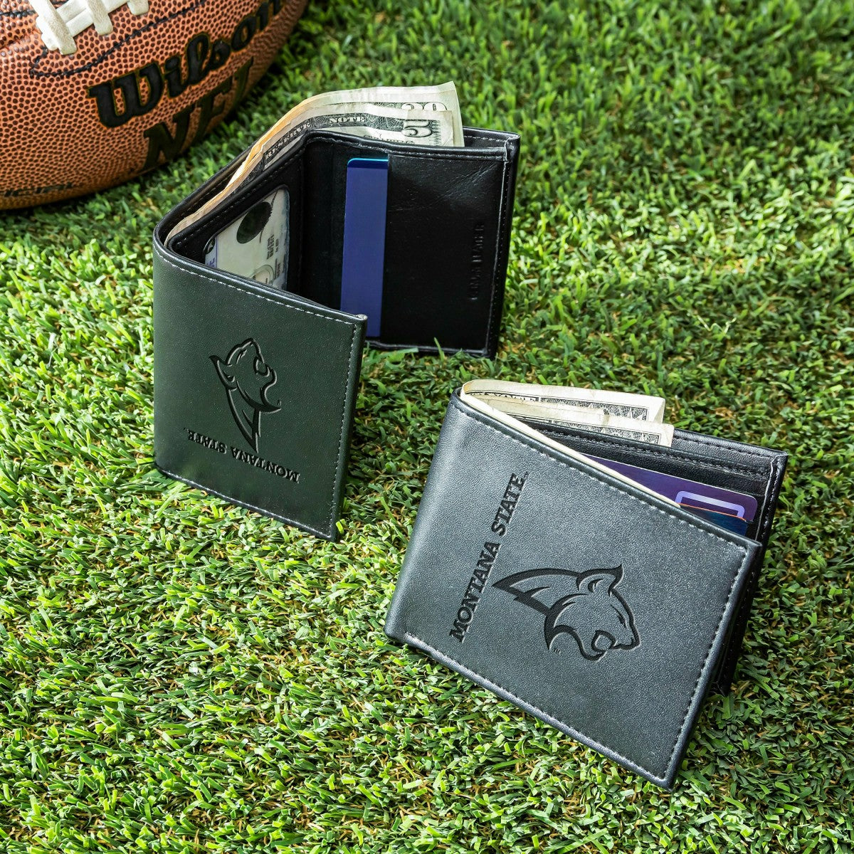 Team Sports America Recommended - Montana State University, Bi-Fold and Tri-Fold Wallet Gift Set, Black
