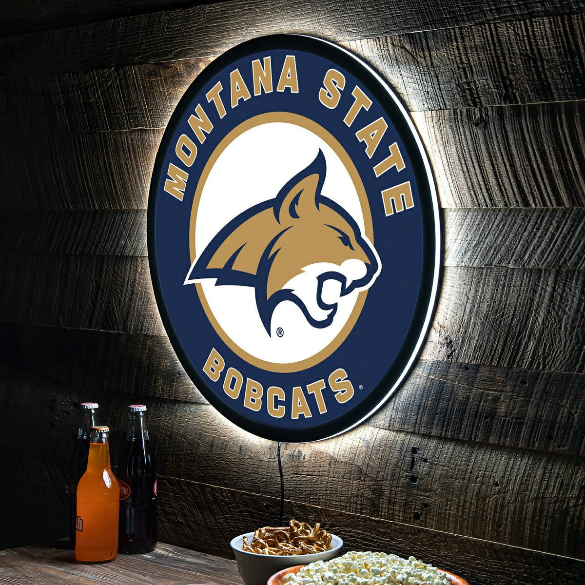 Team Sports America Best Seller - LED Wall Decor, Round, Montana State University