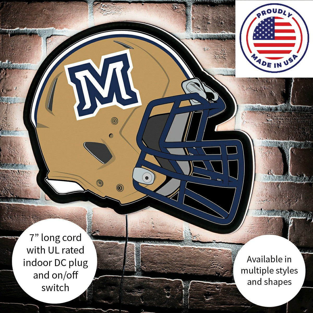 Team Sports America Exclusive - LED Wall Decor, Helmet, Montana State University