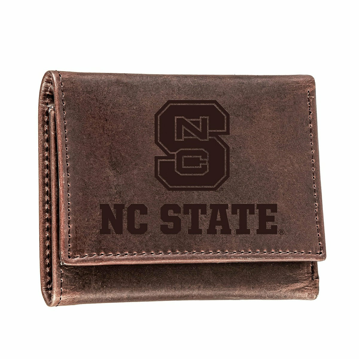 Team Sports America Best Seller - North Carolina State University, Tri-Fold Wallet, Brown, CH, 100% Genu