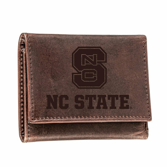 Team Sports America Best Seller - North Carolina State University, Tri-Fold Wallet, Brown, CH, 100% Genu