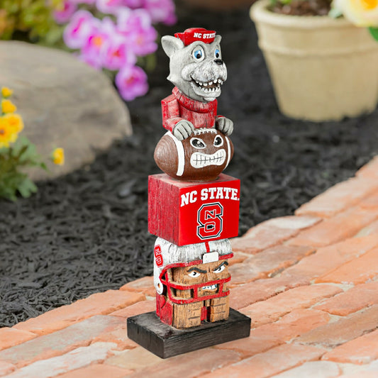 Team Sports America Signature - North Carolina State Wolfpack Tiki Team Totem Garden Statue