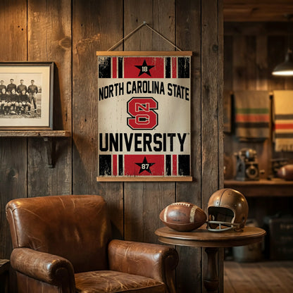 Team Sports America Essential - North Carolina State University, Canvas Wall Tapestry, Medium, 36x24