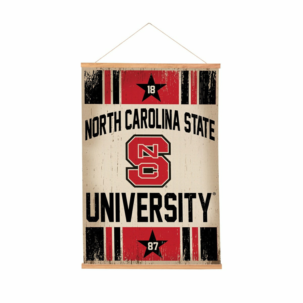 Team Sports America Essential - North Carolina State University, Canvas Wall Tapestry, Medium, 36x24