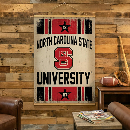 Team Sports America Everyday - North Carolina State University, Canvas Wall Tapestry, Large, 54x36