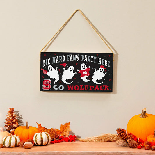 Team Sports America Signature - North Carolina State University Halloween Wood Wall Sign, 6x11