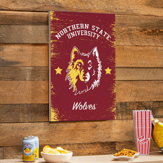 Team Sports America Exclusive - Northern State University Wood Wall Sign, 16x24