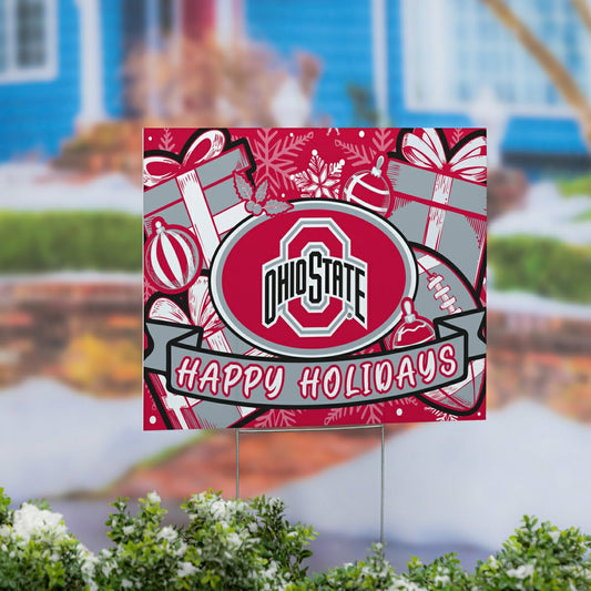 Team Sports America Best Seller - Ohio State University Yard Sign, Holiday