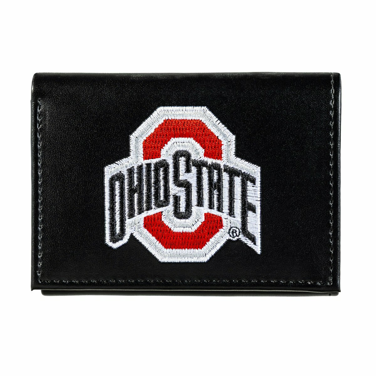 Team Sports America Exclusive - Ohio State University Black Tri-Fold Embroidered Wallet w/ RFID Blocking