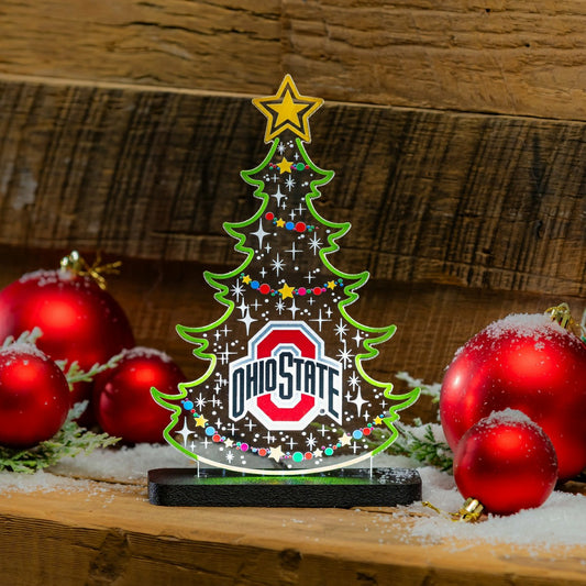 Team Sports America Recommended - Ohio State University College Holiday Tree Desklite LED Decor