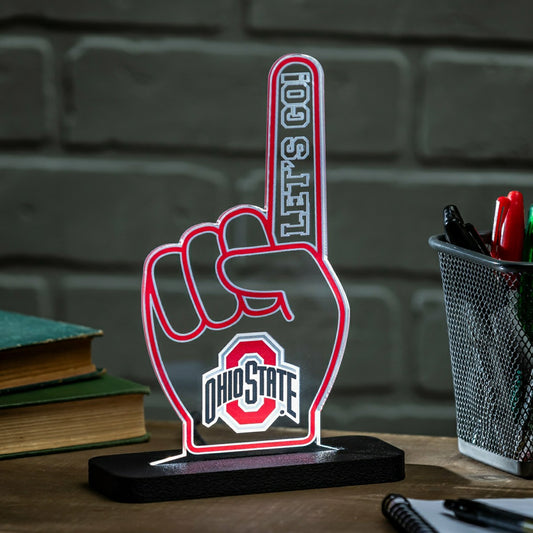 Team Sports America Exclusive - Ohio State University College Foam Finger Desklite LED Decor