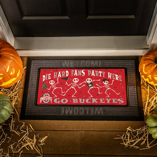 Team Sports America Value - Ohio State University Flocked Coir Halloween Sassafras Switch Mat, 22"