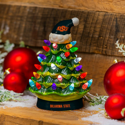 Team Sports America Classic - Oklahoma State University 8" LED Ceramic Christmas Tree