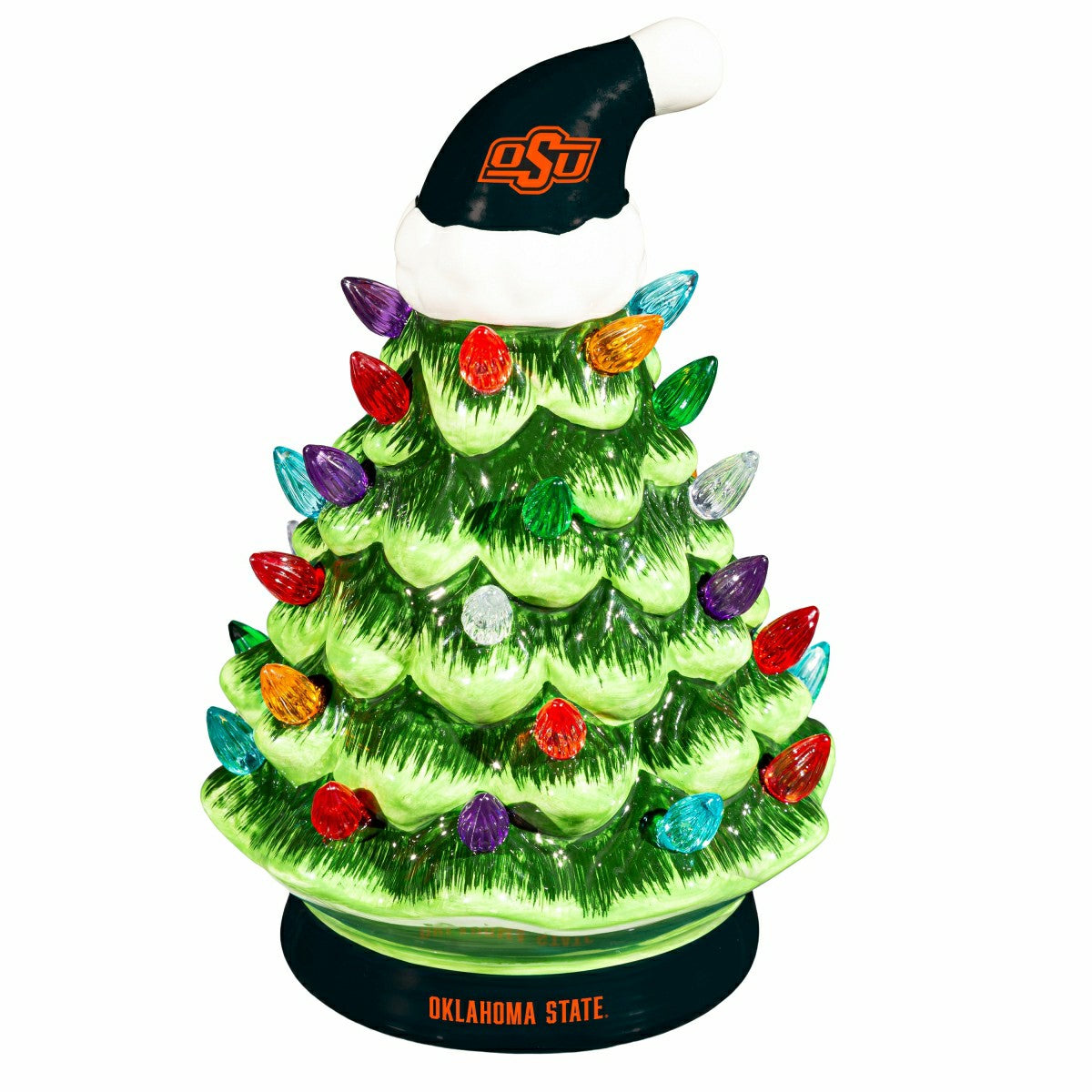 Team Sports America Classic - Oklahoma State University 8" LED Ceramic Christmas Tree