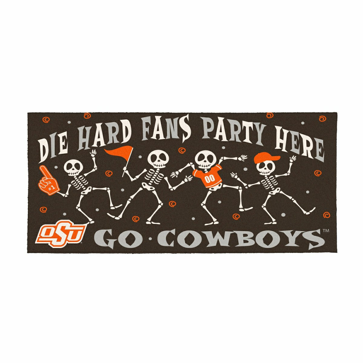 Team Sports America Value - Oklahoma State University Flocked Coir Halloween Sassafras Switch Mat,