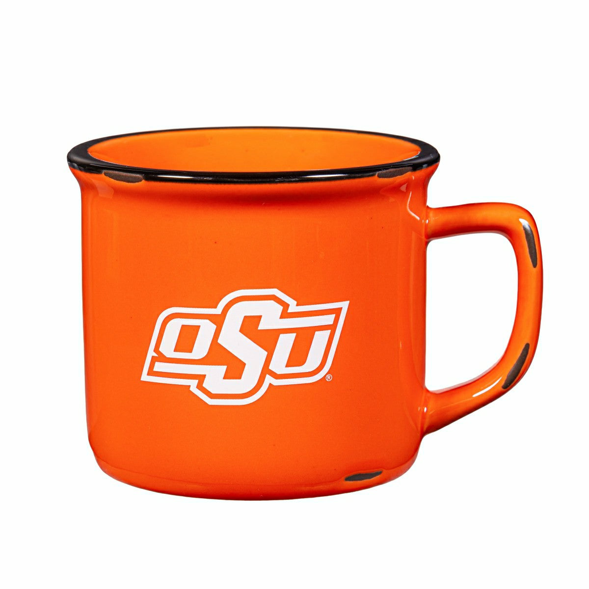 Team Sports America Essential - Oklahoma State University Ceramic Camp Cup with Enamel Finish, 14oz